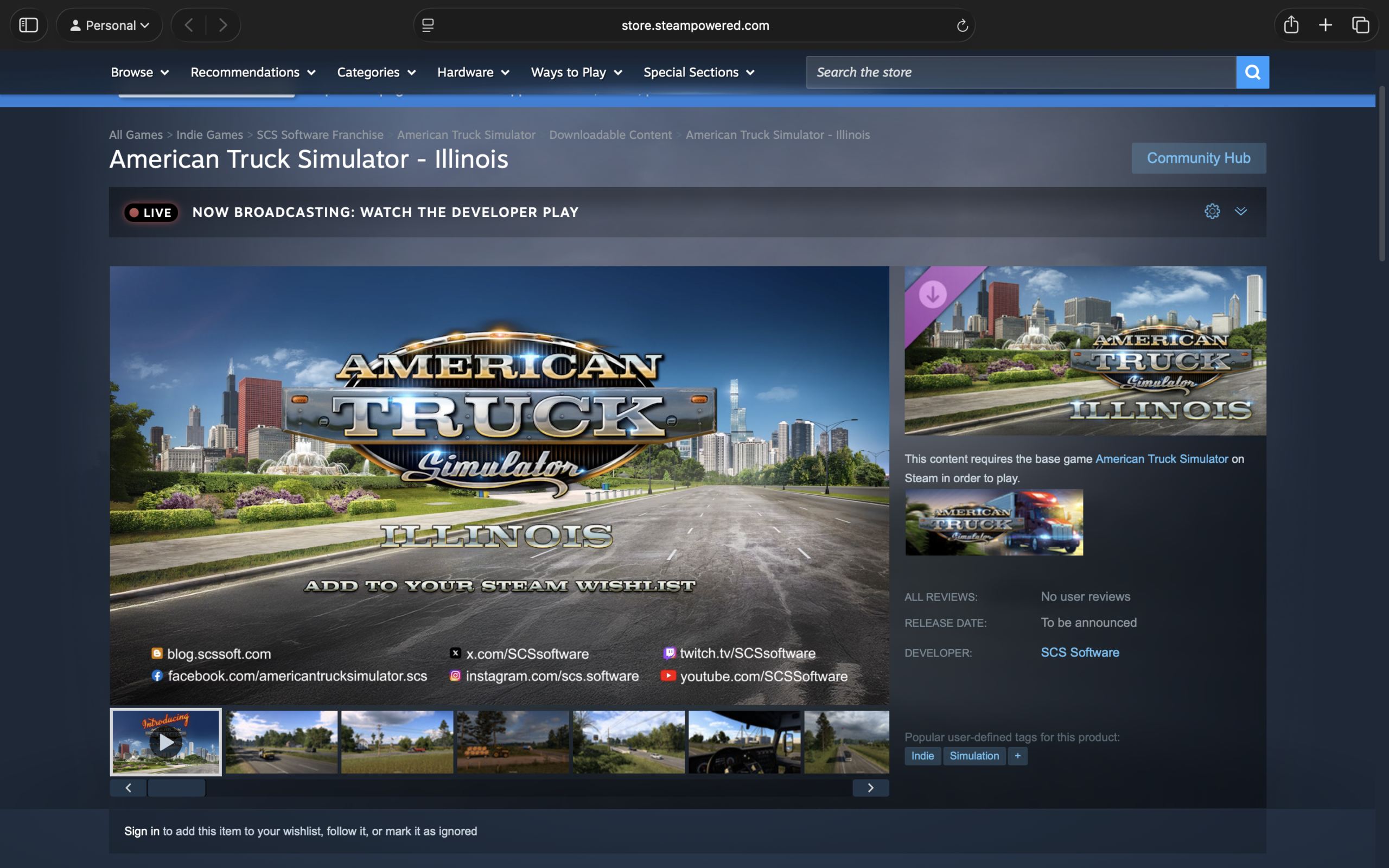 American Truck Sim Illinois DLC on the Steam Store.